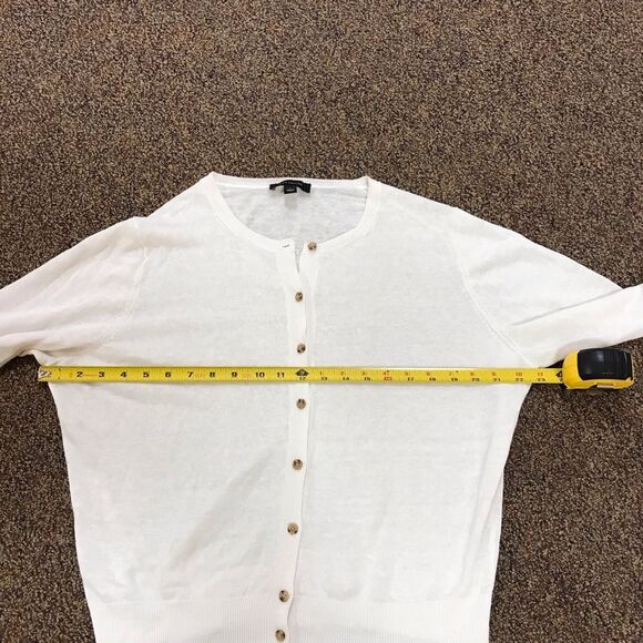 ANN TAYLOR Women's White Button-Up Cardigan - Picture 5 of 5